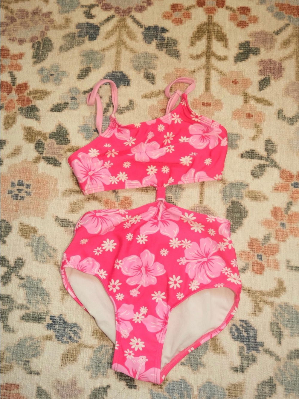 art class Hot Pink Floral Two-Piece Swim Set